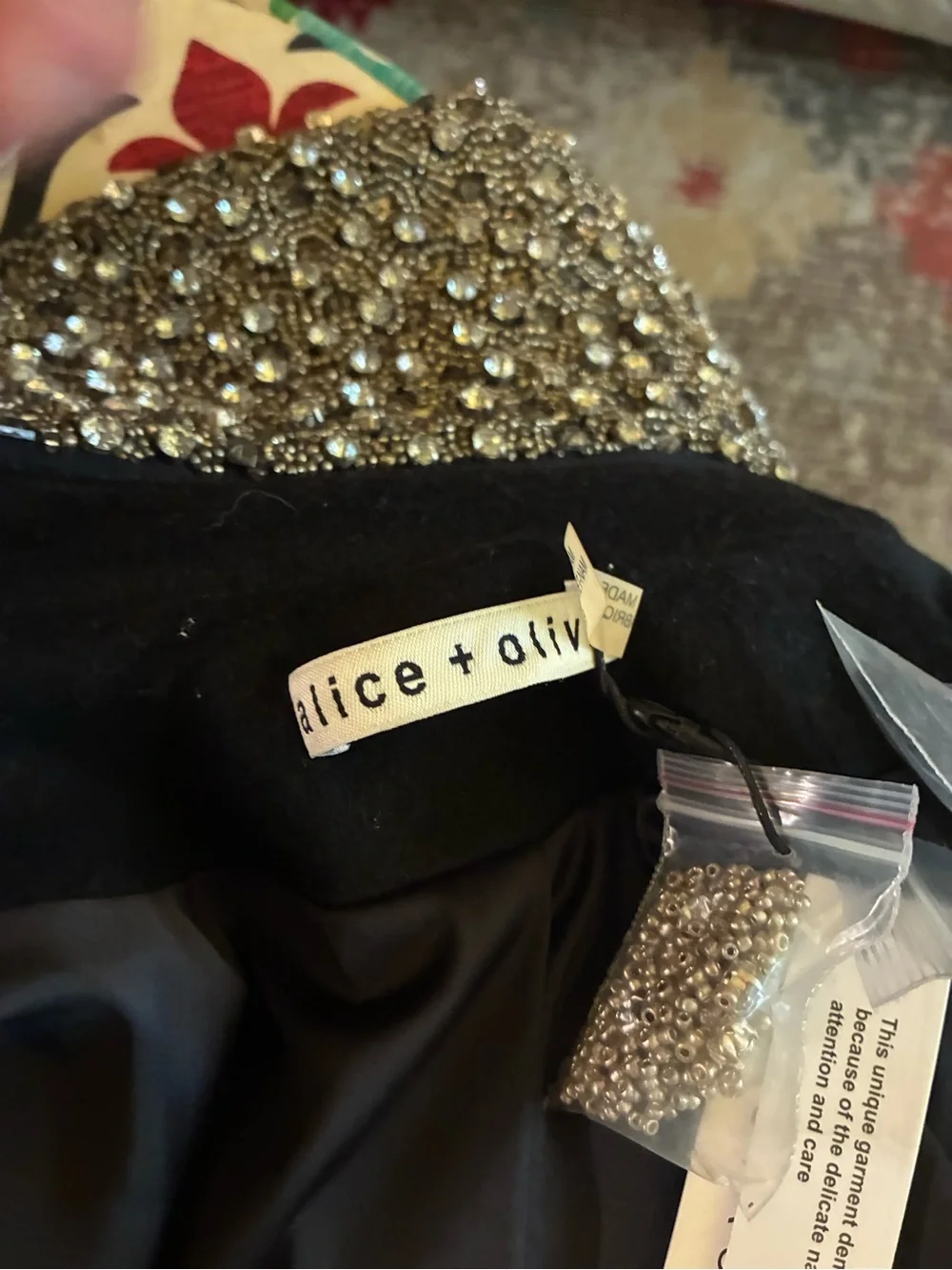 Alice + Olivia Iris Embellished Wool and Cashmere Blend Coat